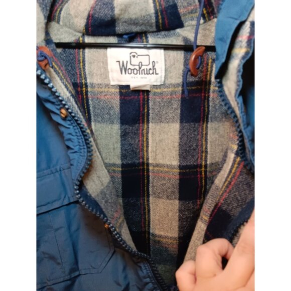 VTG Woolrich Wool Lined Zip Parka Jacket Adult Large Blue Talon Zipper Mountain - Picture 2 of 5